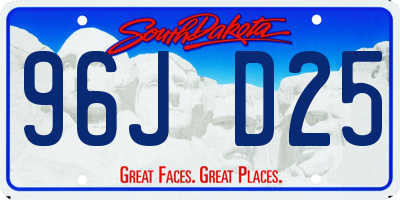 SD license plate 96JD25