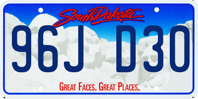 SD license plate 96JD30