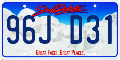 SD license plate 96JD31