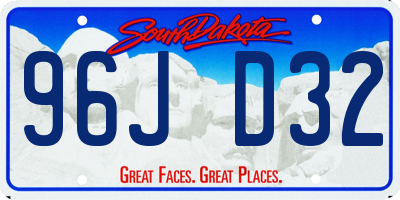 SD license plate 96JD32