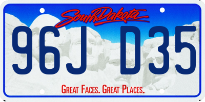 SD license plate 96JD35