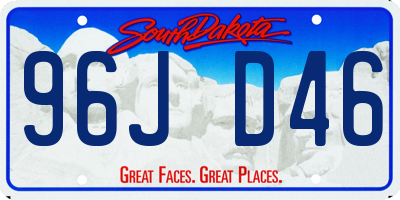 SD license plate 96JD46