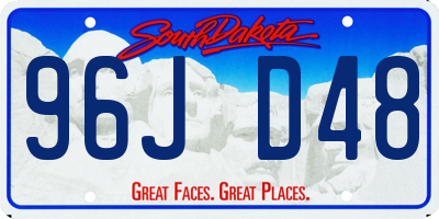 SD license plate 96JD48