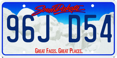 SD license plate 96JD54