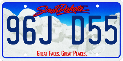 SD license plate 96JD55
