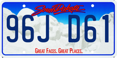 SD license plate 96JD61