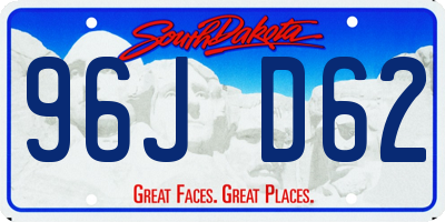 SD license plate 96JD62