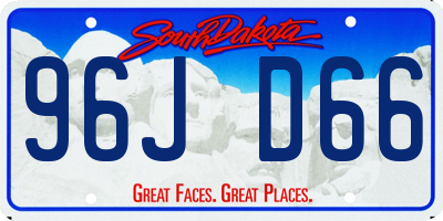 SD license plate 96JD66
