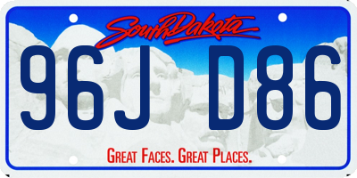 SD license plate 96JD86