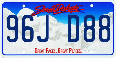SD license plate 96JD88