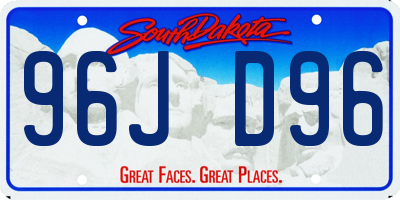 SD license plate 96JD96