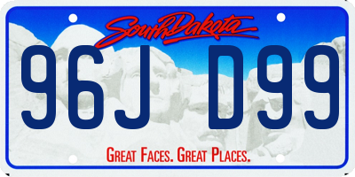 SD license plate 96JD99