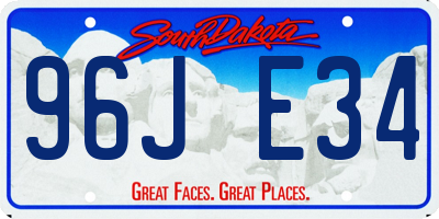SD license plate 96JE34
