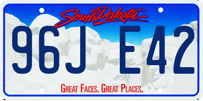 SD license plate 96JE42