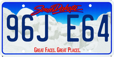 SD license plate 96JE64