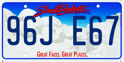 SD license plate 96JE67