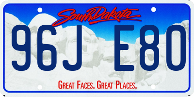 SD license plate 96JE80