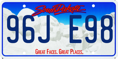 SD license plate 96JE98