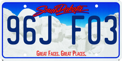 SD license plate 96JF03