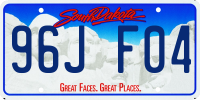 SD license plate 96JF04