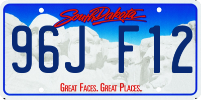 SD license plate 96JF12