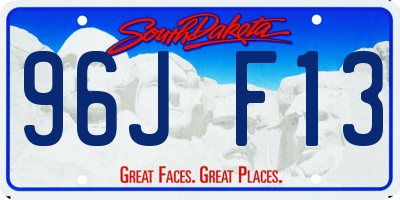 SD license plate 96JF13