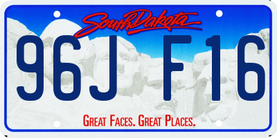 SD license plate 96JF16