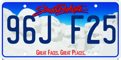 SD license plate 96JF25