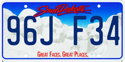 SD license plate 96JF34