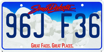 SD license plate 96JF36