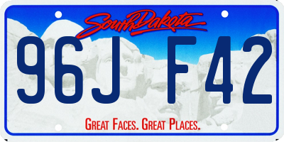 SD license plate 96JF42