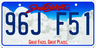 SD license plate 96JF51