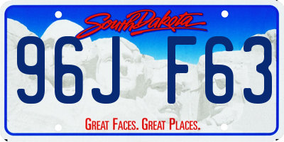 SD license plate 96JF63
