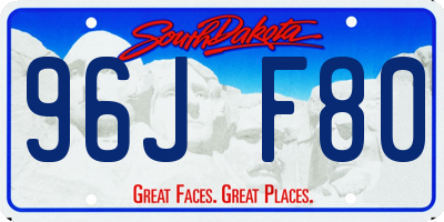 SD license plate 96JF80