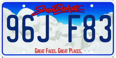 SD license plate 96JF83