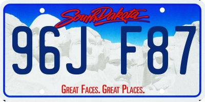 SD license plate 96JF87
