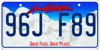 SD license plate 96JF89