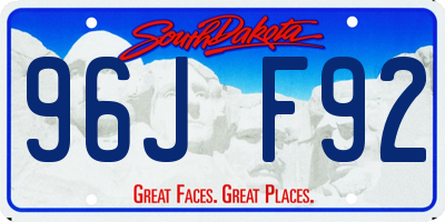SD license plate 96JF92