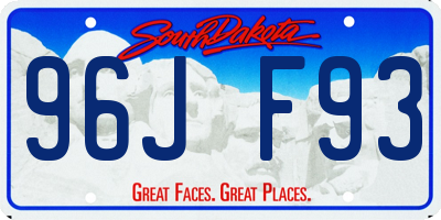 SD license plate 96JF93