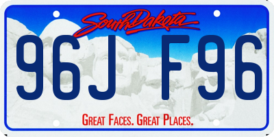 SD license plate 96JF96