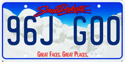 SD license plate 96JG00
