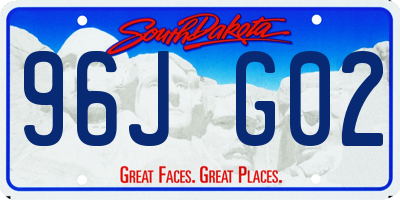 SD license plate 96JG02