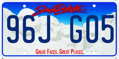 SD license plate 96JG05