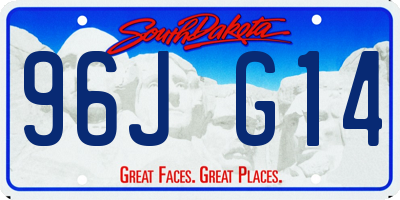 SD license plate 96JG14