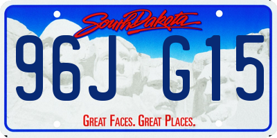 SD license plate 96JG15