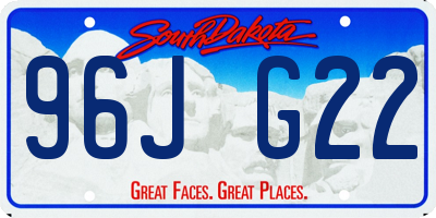 SD license plate 96JG22