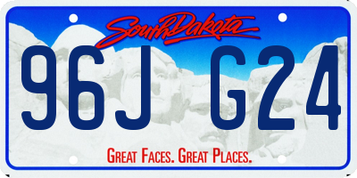 SD license plate 96JG24