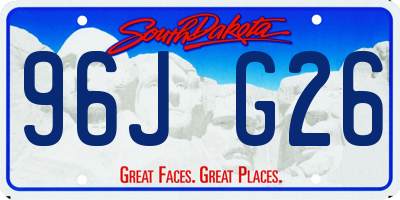 SD license plate 96JG26