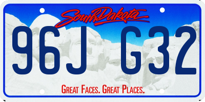 SD license plate 96JG32