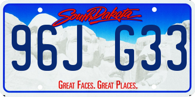 SD license plate 96JG33